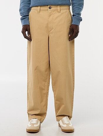 Pantaloni larghi / wide leg tinta unita in twill