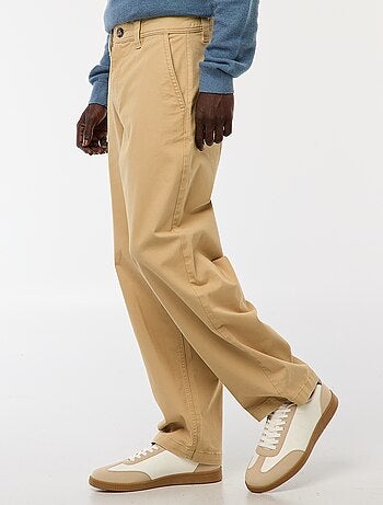 Pantaloni larghi / wide leg tinta unita in twill