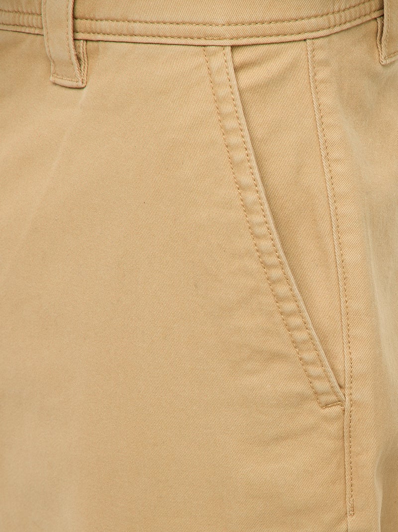 Pantaloni larghi / wide leg tinta unita in twill Beige - Kiabi