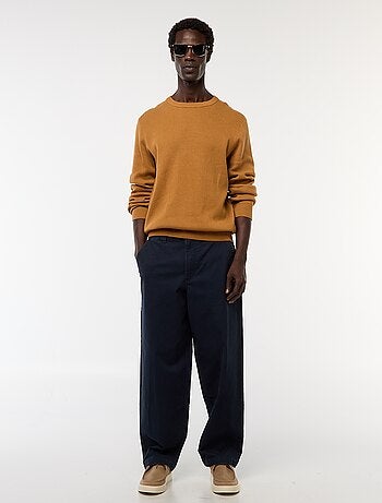 Pantaloni larghi / wide leg tinta unita in twill