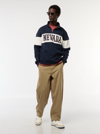 Pantaloni larghi / wide leg tinta unita in twill