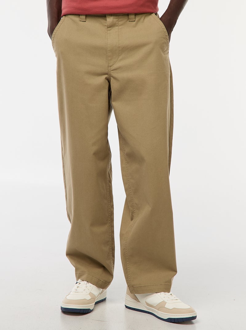 Pantaloni larghi / wide leg tinta unita in twill Verde - Kiabi