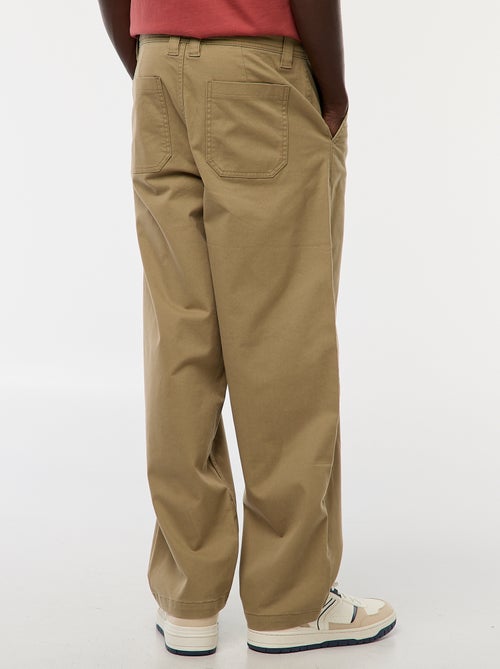 Pantaloni larghi / wide leg tinta unita in twill - Kiabi