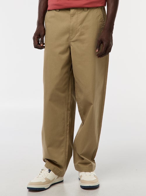 Pantaloni larghi / wide leg tinta unita in twill - Kiabi