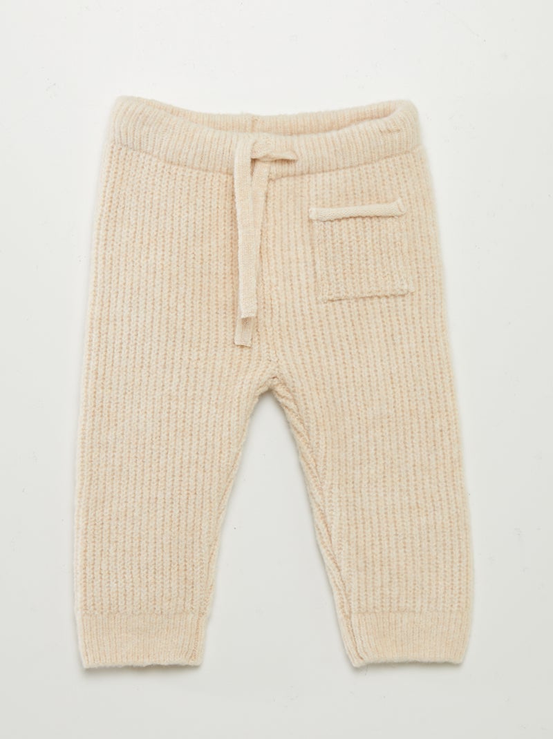 Pantaloni lavorati a maglia con tasca BEIGE - Kiabi