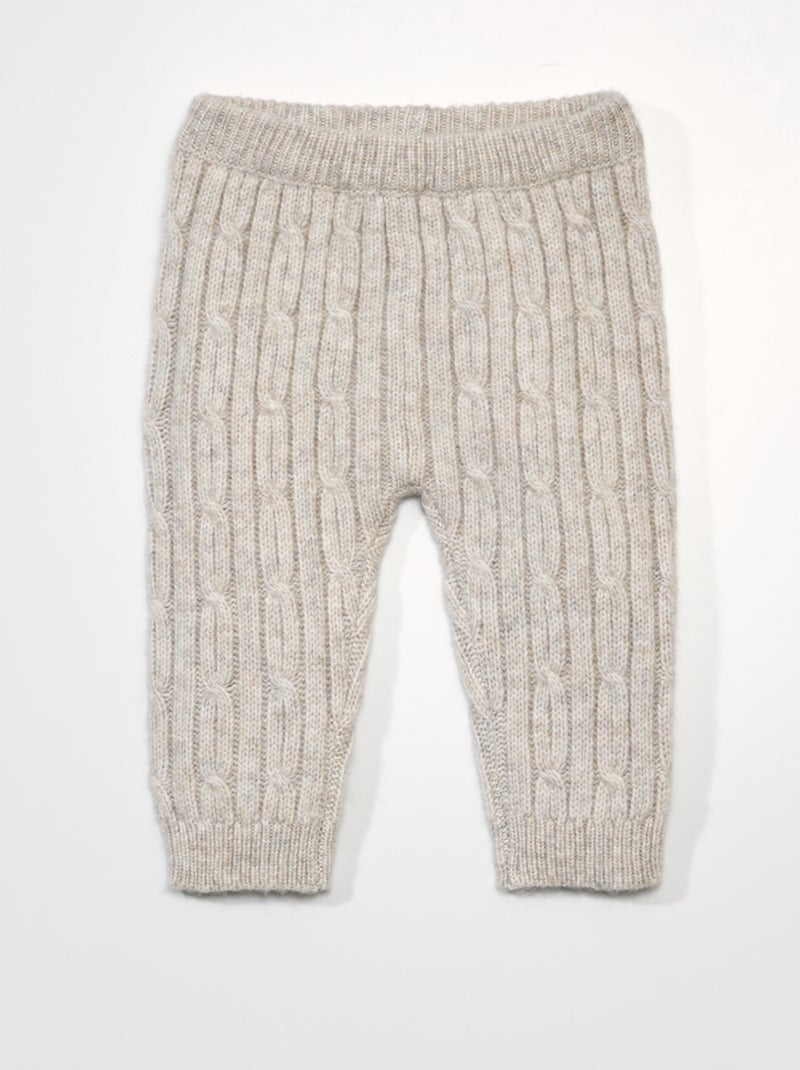 Pantaloni lavorati a maglia spessa BEIGE - Kiabi