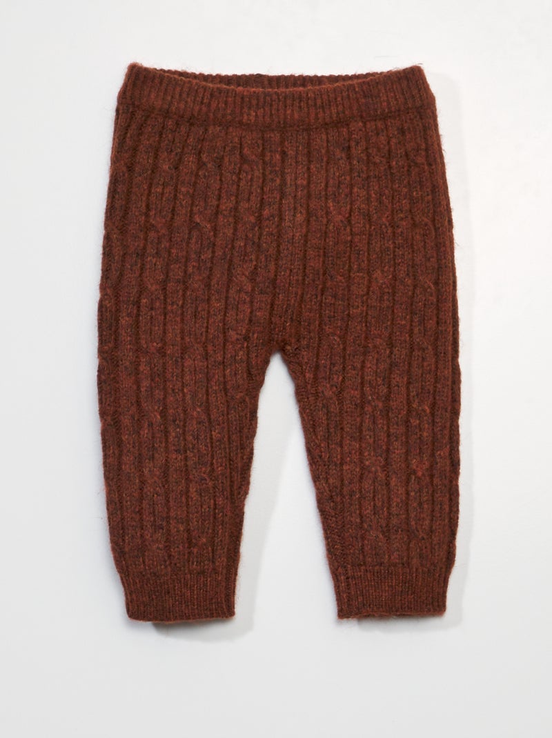 Pantaloni lavorati a maglia spessa marrone - Kiabi