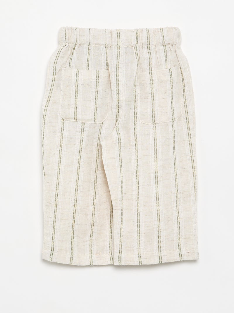Pantaloni leggeri a righe Beige - Kiabi