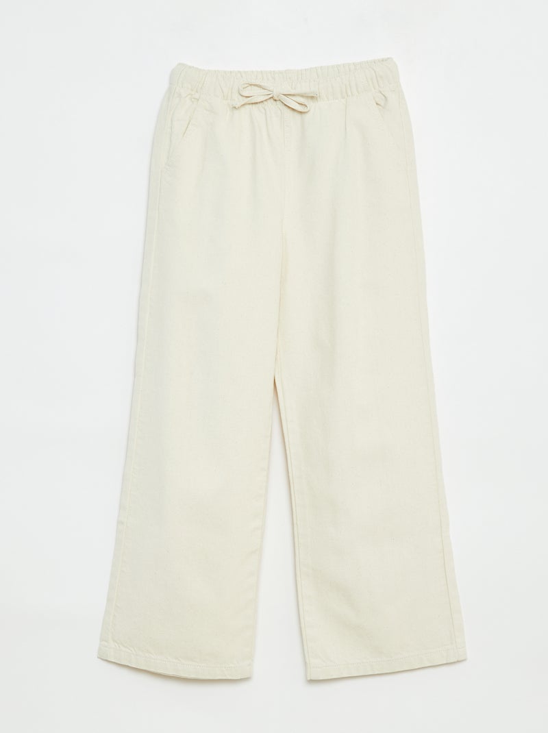 Pantaloni leggeri con taglio largo Bianco - Kiabi