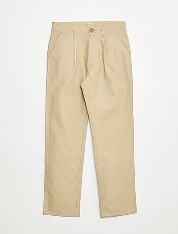 Pantaloni leggeri effetto lino in oxford