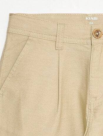 Pantaloni leggeri effetto lino in oxford