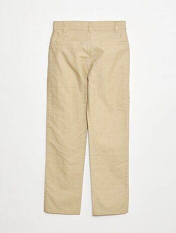 Pantaloni leggeri effetto lino in oxford