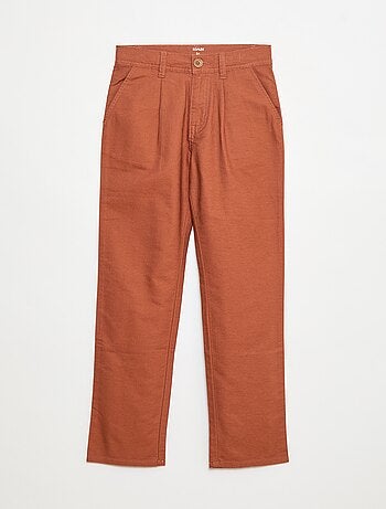 Pantaloni leggeri effetto lino in oxford