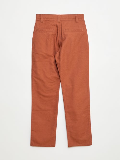 Pantaloni leggeri effetto lino in oxford - Kiabi