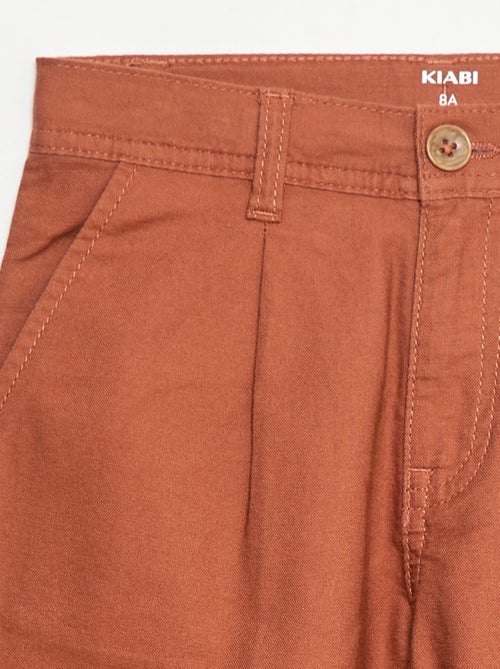 Pantaloni leggeri effetto lino in oxford - Kiabi