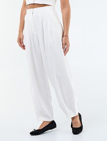 Pantaloni leggeri in twill a gamba larga