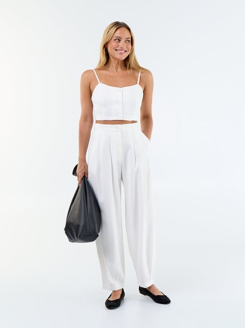 Pantaloni leggeri in twill a gamba larga - Kiabi