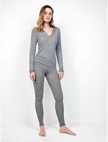 Pantaloni legging termici leggeri con doppia cintura