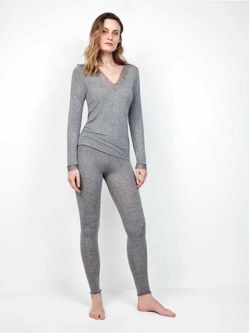 Pantaloni legging termici leggeri con doppia cintura - Kiabi