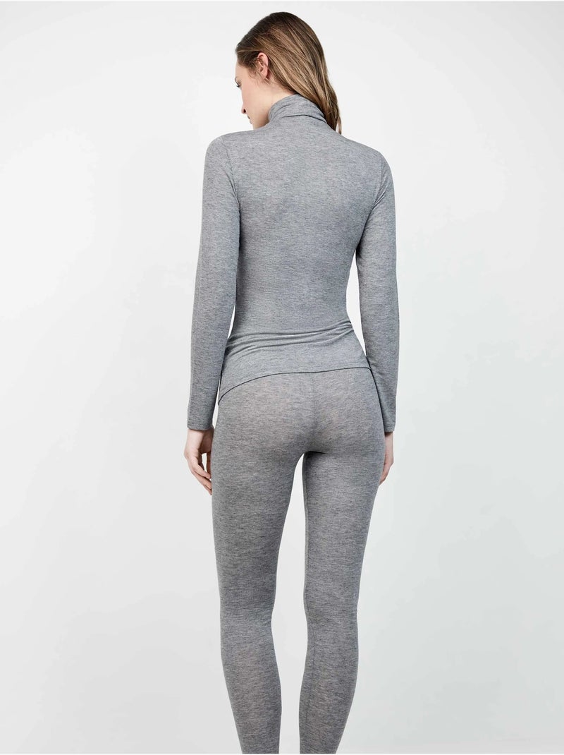 Pantaloni legging termici leggeri con doppia cintura Grigio - Kiabi