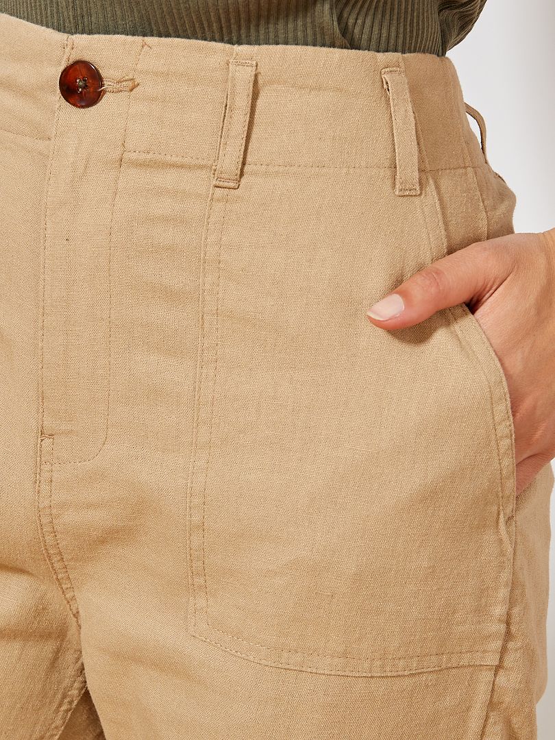 Pantaloni lino e viscosa GRIGIO - Kiabi