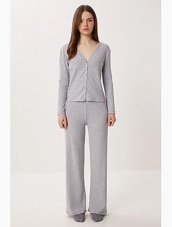 Pantaloni lounge in maglia a gamba ampia a vita media istanbul