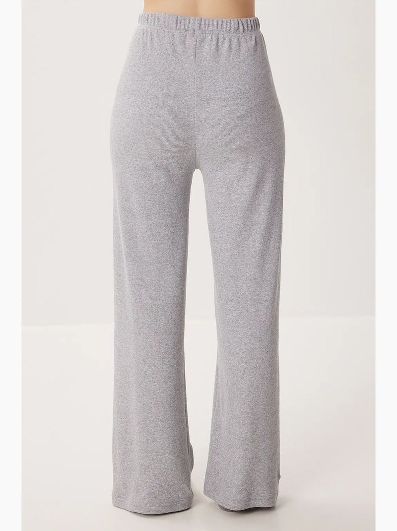 Pantaloni lounge in maglia a gamba ampia a vita media istanbul Grigio chiaro - Kiabi
