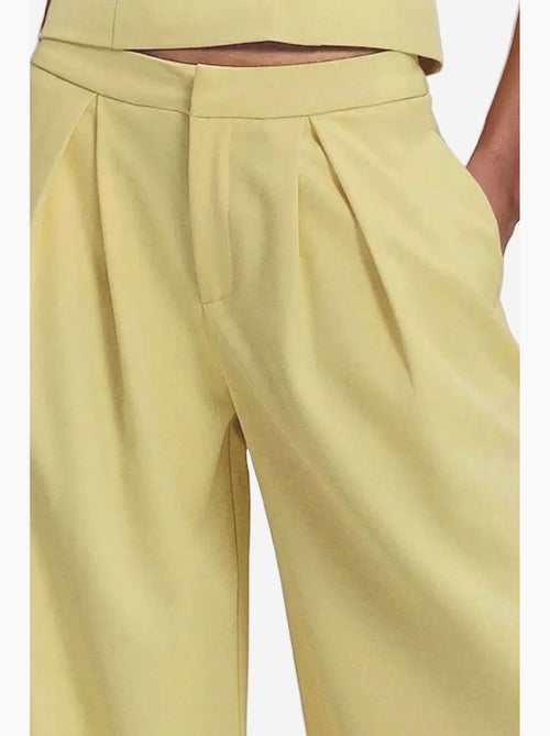 Pantaloni lunghi a gamba larga con pieghe hiccup - Kiabi