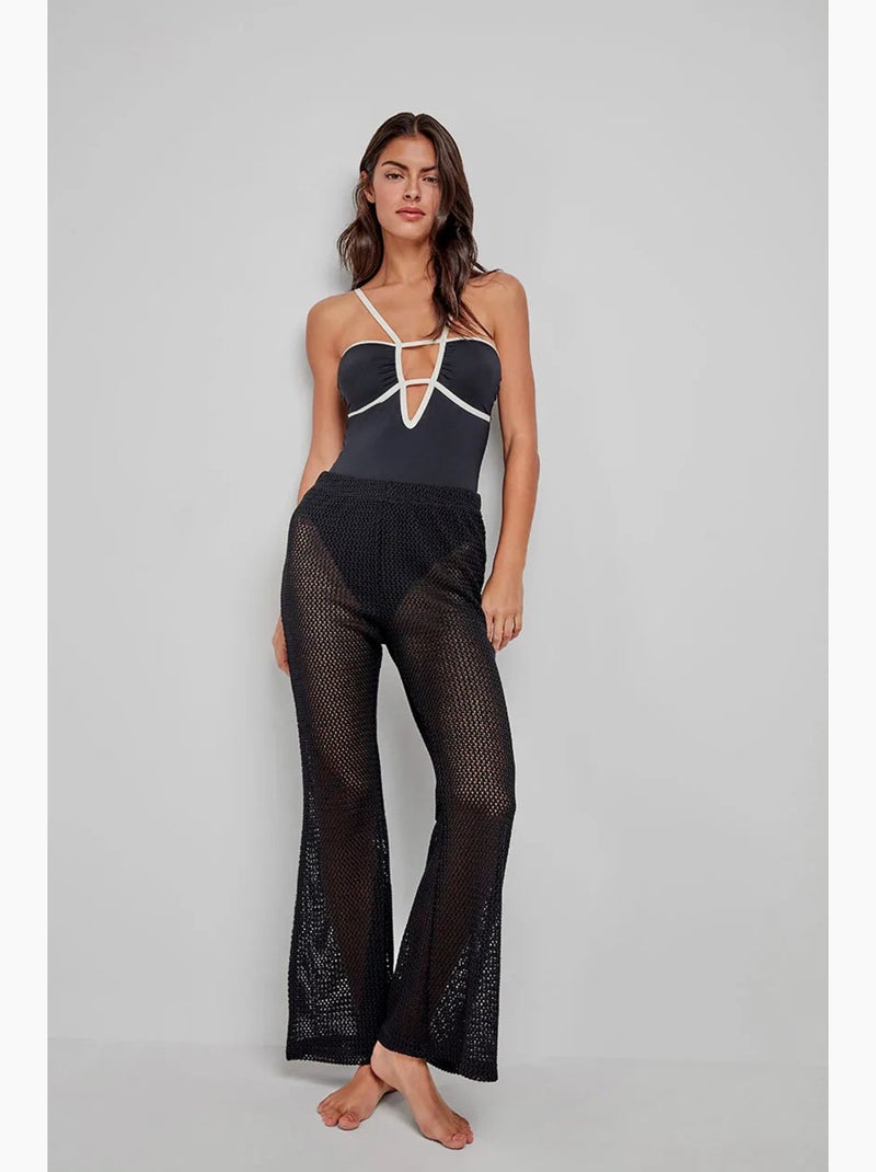 Pantaloni lunghi all'uncinetto Nero - Kiabi