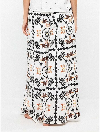 Pantaloni lunghi con stampa tropicale