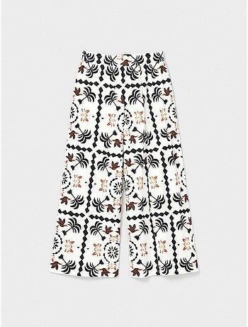 Pantaloni lunghi con stampa tropicale