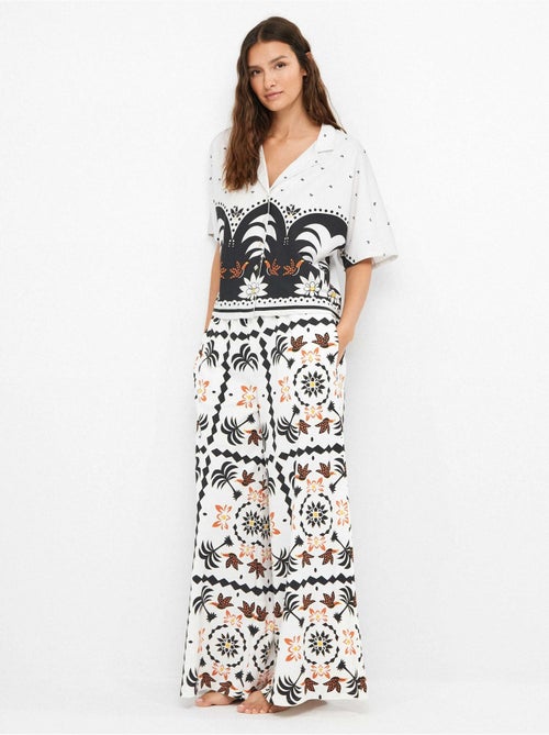 Pantaloni lunghi con stampa tropicale - Kiabi