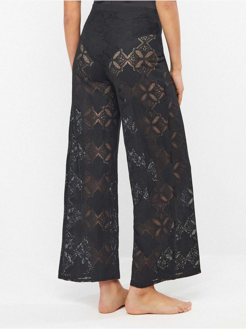 Pantaloni lunghi con trasparenze edizione beach party Nero - Kiabi