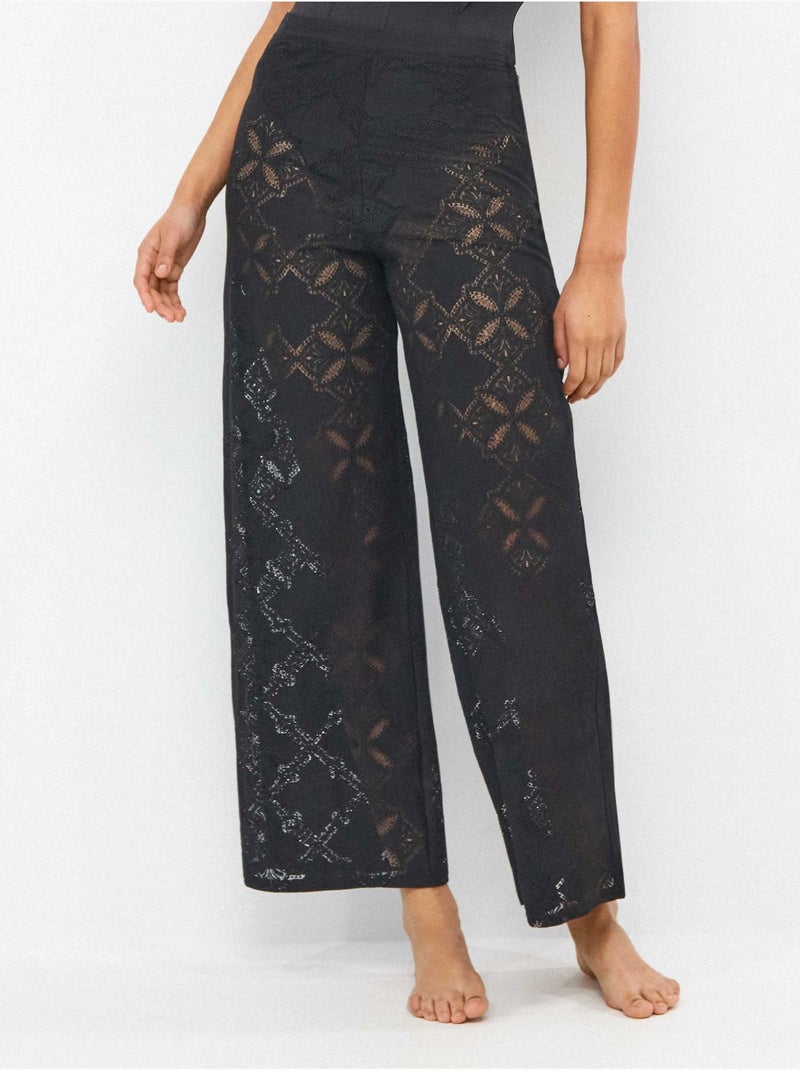 Pantaloni lunghi con trasparenze edizione beach party Nero - Kiabi