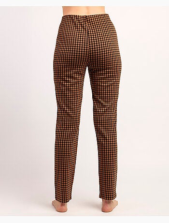 Pantaloni lunghi elastici Vichy da donna ADMAS