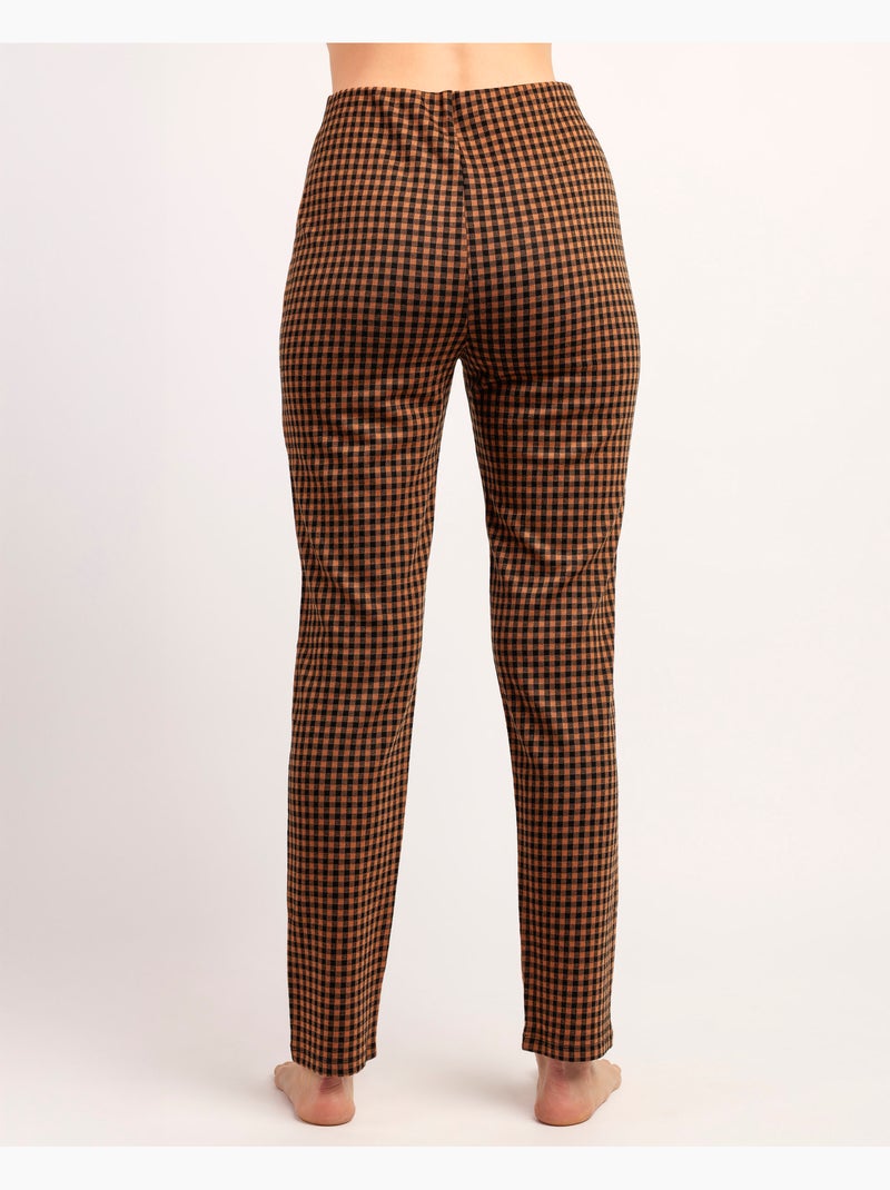Pantaloni lunghi elastici Vichy da donna ADMAS Arancione - Kiabi