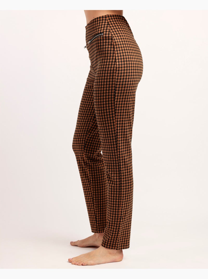 Pantaloni lunghi elastici Vichy da donna ADMAS Arancione - Kiabi