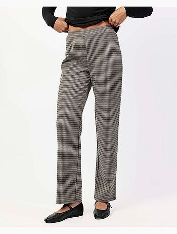Pantaloni lunghi elasticizzati a micro quadri ADMAS da donna