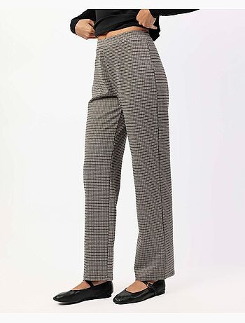 Pantaloni lunghi elasticizzati a micro quadri ADMAS da donna