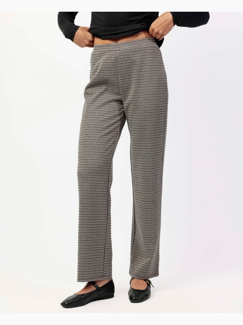 Pantaloni lunghi elasticizzati a micro quadri ADMAS da donna - Kiabi