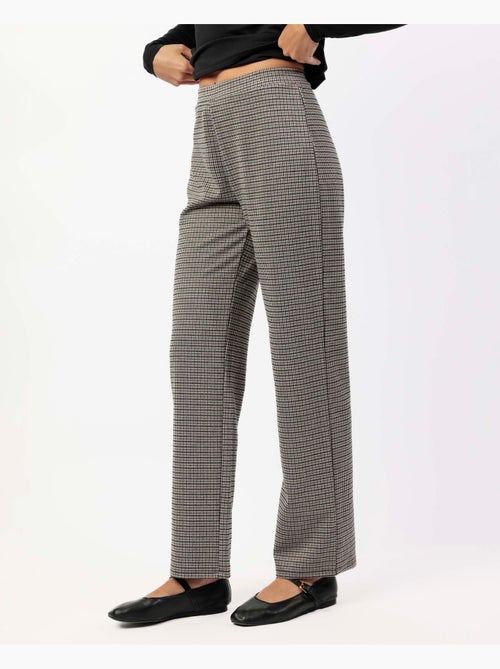 Pantaloni lunghi elasticizzati a micro quadri ADMAS da donna - Kiabi
