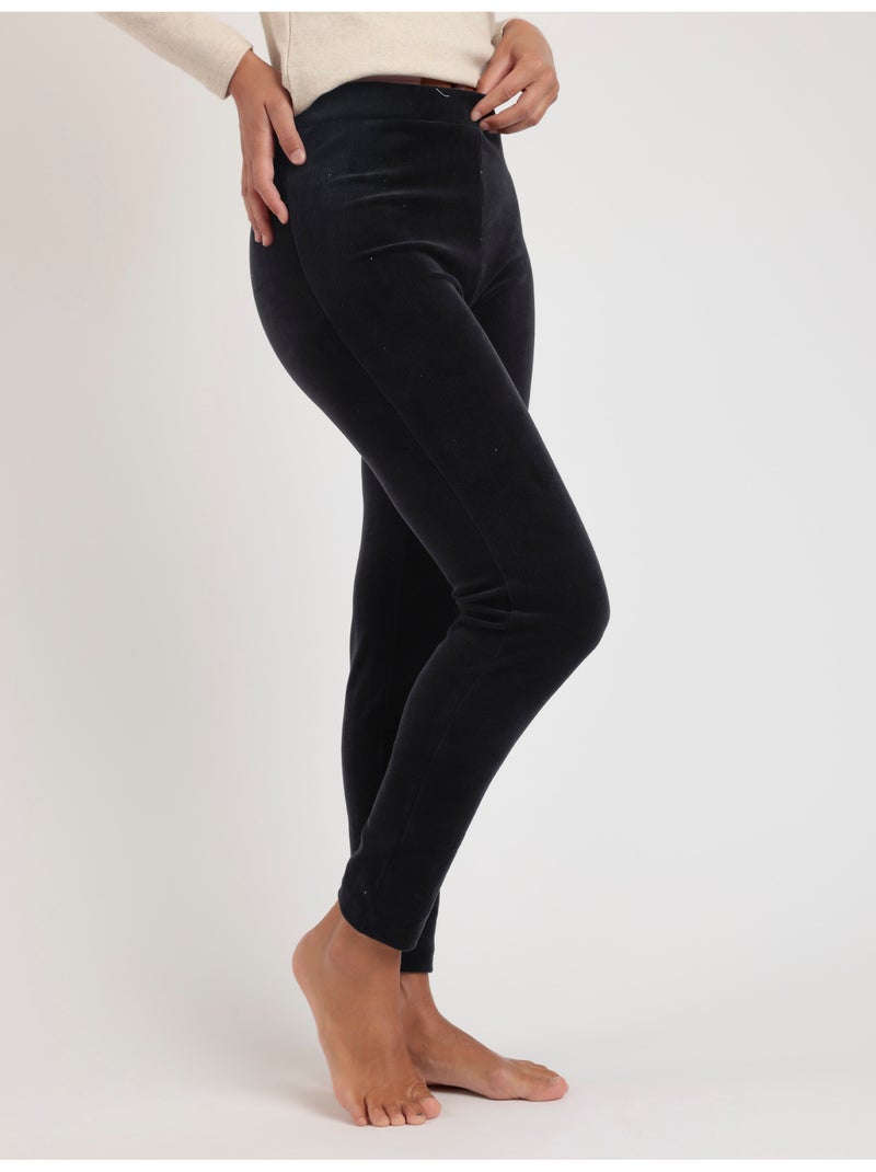 Pantaloni lunghi elasticizzati in velluto a coste da donna ADMAS Nero - Kiabi