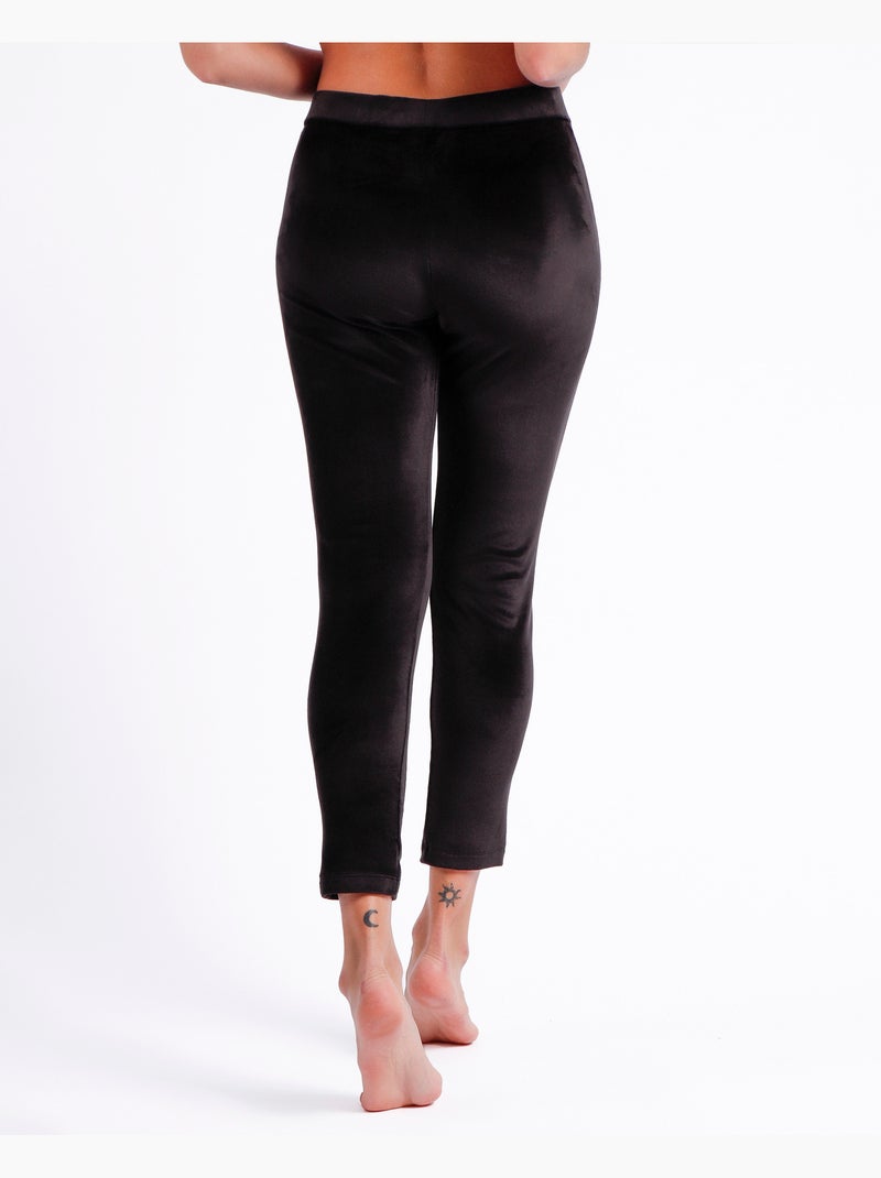 Pantaloni lunghi elasticizzati in velluto da donna ADMAS Nero - Kiabi