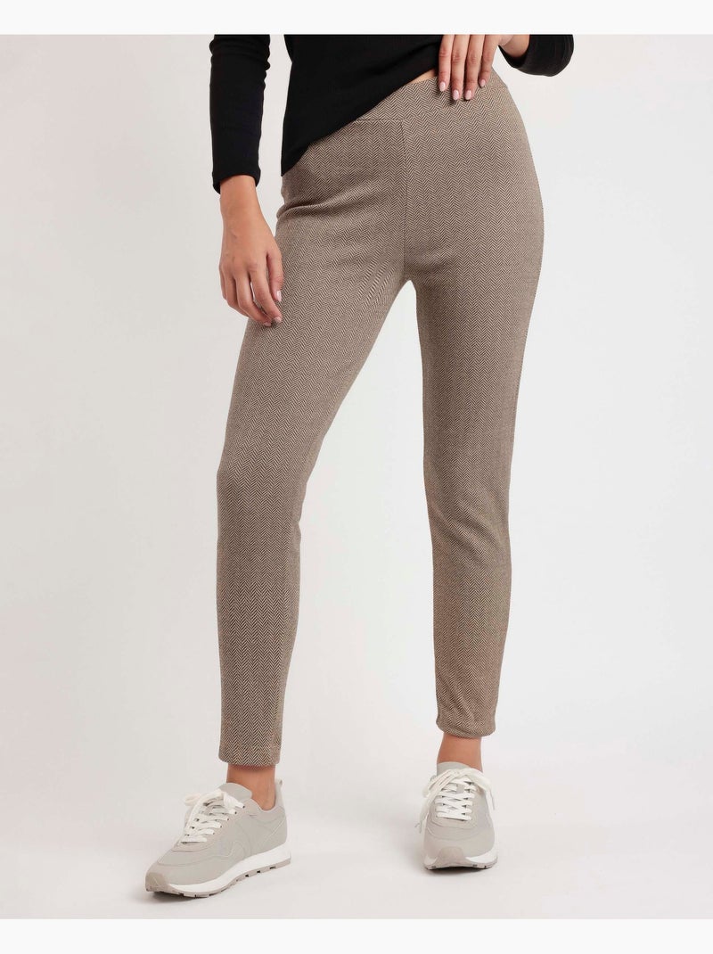 Pantaloni lunghi elasticizzati Spiga da donna ADMAS Beige - Kiabi