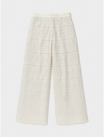 Pantaloni lunghi larghi in tessuto ricamato