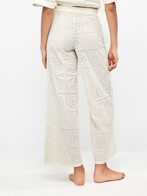 Pantaloni lunghi larghi in tessuto ricamato - Kiabi