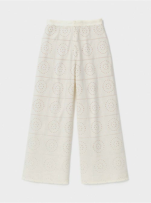 Pantaloni lunghi larghi in tessuto ricamato - Kiabi