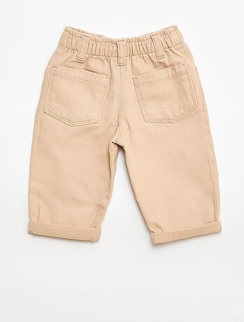 Pantaloni modello paperbag con ricamo 'fiori'