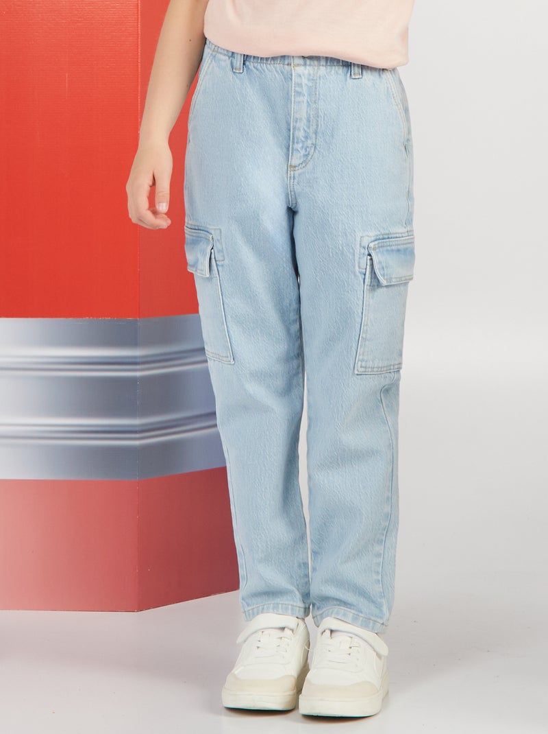 Pantaloni mom con tasche con patta BLU - Kiabi