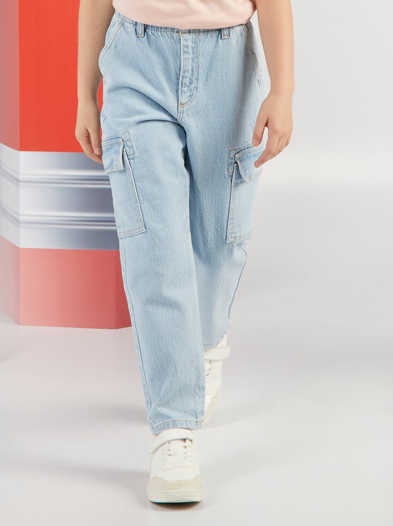 Pantaloni mom con tasche con patta BLU - Kiabi